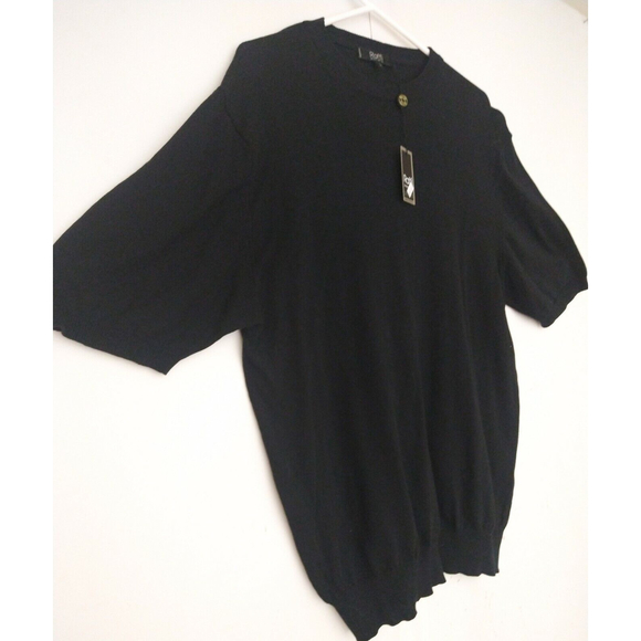 Raffi Linea Uomo Mens Short Sleeve Black Sweater Modal Made In Italy NWT SZ M - Picture 3 of 9